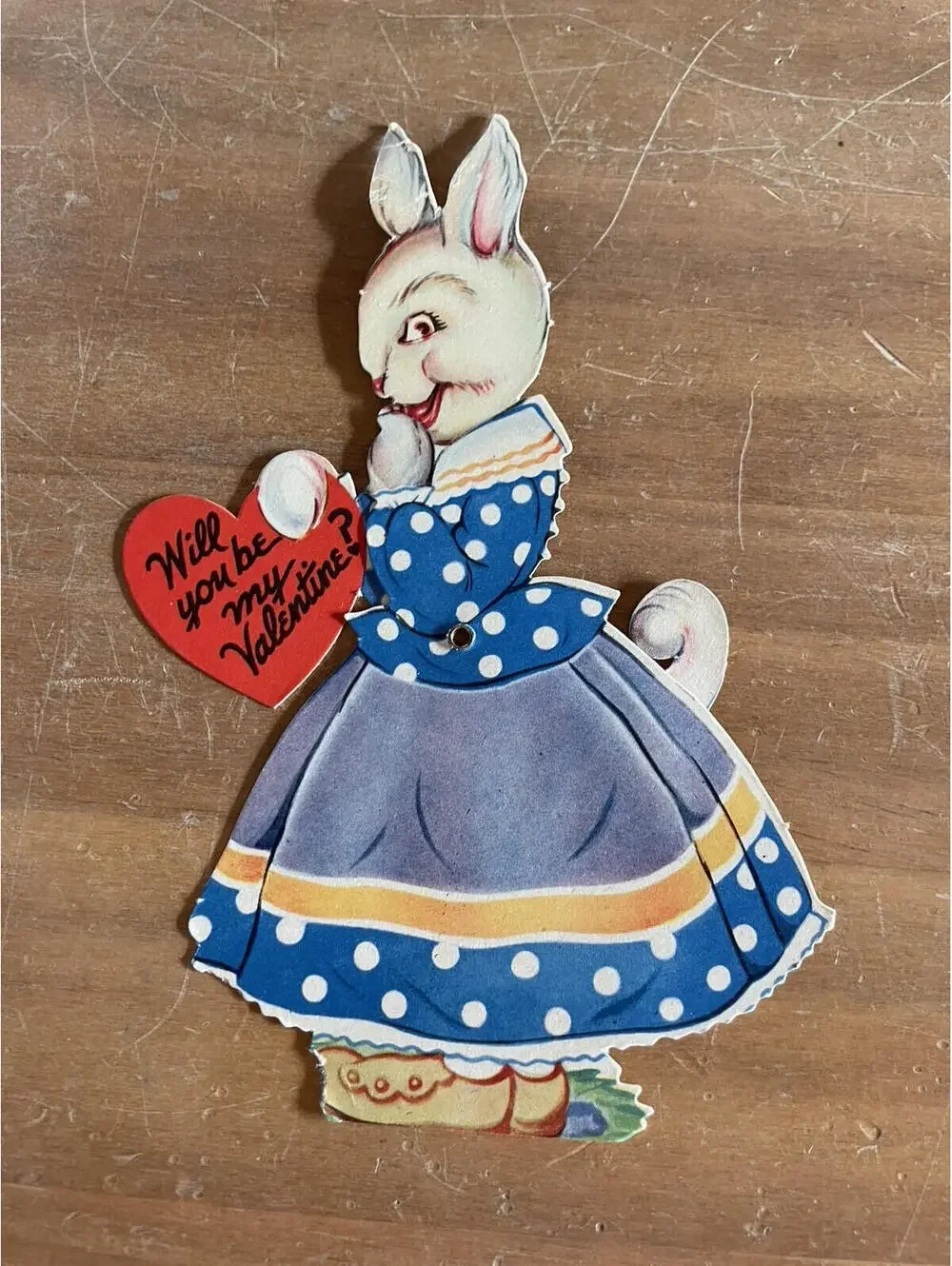Bunny Rabbit Valentine Will You Be My Valentine Card Carrington Co Vintage Card